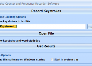 Keystroke Counter and Frequency Recorder Software screenshot