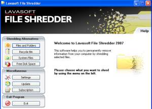 Lavasoft File Shredder 2009 screenshot