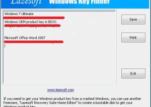 Lazesoft Windows Key Finder screenshot