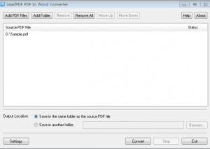 software - LeadPDF PDF to Word Converter 11.0 screenshot