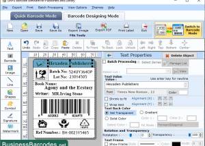 Library Publishing Barcode Software screenshot