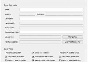 software - License Generation and Activation Server 1.7.3 screenshot