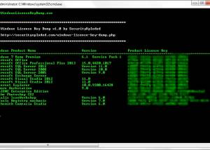 software - License Key Dump for Windows 7.0 screenshot