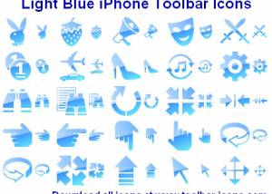 Light Blue iPhone Toolbar Icons screenshot