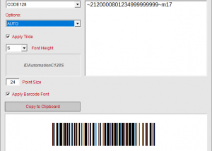 Linear Barcode Font Encoder Software App screenshot