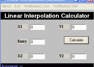 software - Linear Interpolation calculator 1.2.0.0 screenshot