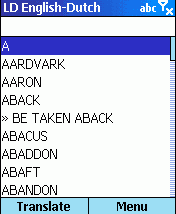 LingvoSoft Dictionary English <-> Dutch for Microsoft Smartphone screenshot