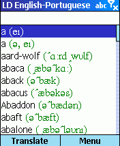 LingvoSoft Dictionary English <-> Portuguese for Microsoft Smartphone screenshot