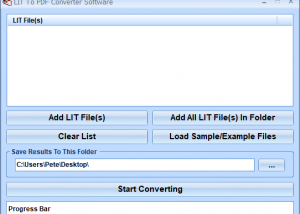 LIT To PDF Converter Software screenshot