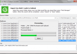 Live Mail to Outlook Converter screenshot