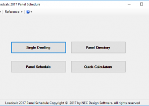 software - Loadcalc 2017 Panel Schedule 1.0 screenshot