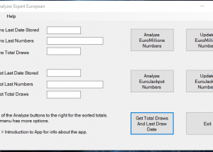 software - Lottery Analyzer Expert European 1.4 screenshot