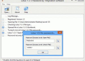 Lotus 1 2 3 Password screenshot