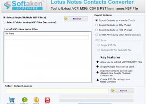 software - Lotus Notes Contacts Converter Tool 1.0 screenshot