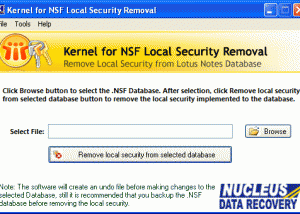 Lotus Notes Local Security Removal screenshot