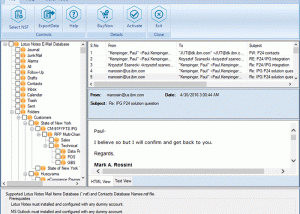 Lotus Notes Mailbox Export screenshot