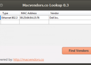 software - Macvendors.co Lookup 0.4 screenshot