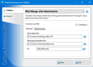 software - Mail Merge with Attachments for Outlook 4.20 screenshot