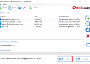 MailsDaddy PST Merge and Join screenshot