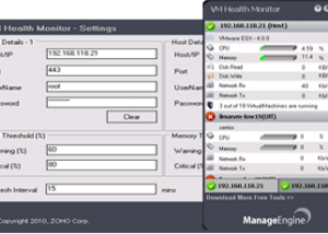 software - ManageEngine VM Health Monitor 1.0 screenshot