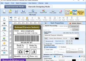 software - Manufacturing Barcode Generator 5.12 screenshot