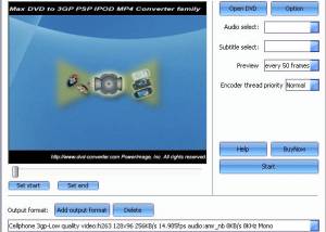 software - Max DVD to 3GP PSP IPOD MP4 Converter 3.8.2.2280 screenshot