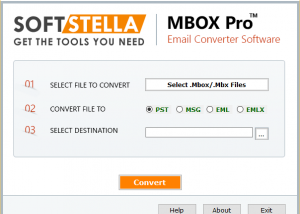 software - MBOX to PST Conversion Software 1.0.1 screenshot