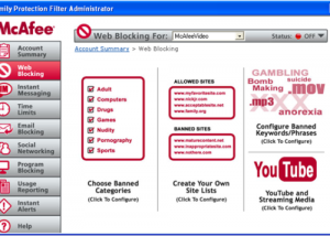 software - McAfee Family Protection 2.6.108.1 screenshot