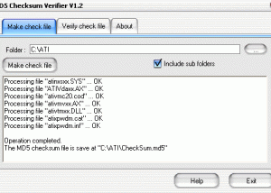 software - MD5 Checksum Verifier 6.2 screenshot