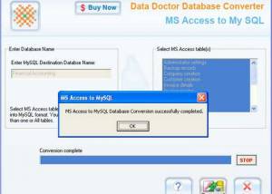 MDB to MySQL Converter screenshot