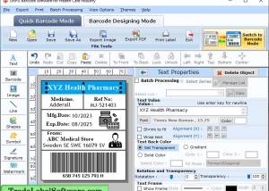 Medical Industry Barcode Software screenshot