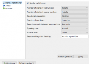 software - Mental Calculation Training Software 20.07.29 screenshot