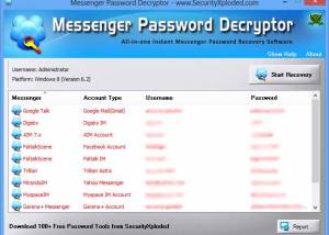 software - Messenger Password Decryptor 11.0 screenshot