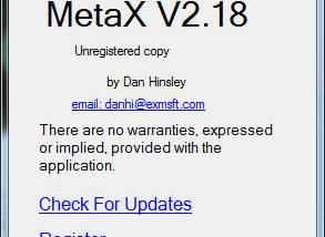 software - MetaX 2.89 screenshot