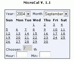 Microcal screenshot