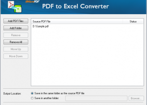 MicroPDF PDF to Excel Converter screenshot