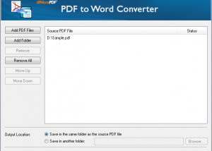MicroPDF PDF to Word Converter screenshot