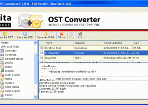 Microsoft Exchange OST Outlook screenshot