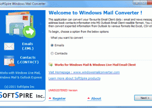 software - Microsoft Windows Live Mail Converter 2.5 screenshot