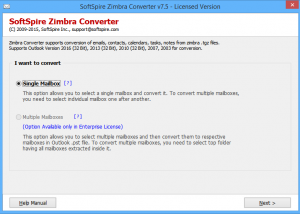 software - Migrate Zimbra Mailbox to Exchange 8.3.5 screenshot