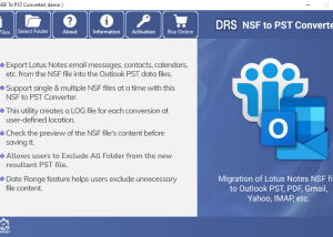 MigrateEmails NSF to PST Converter screenshot