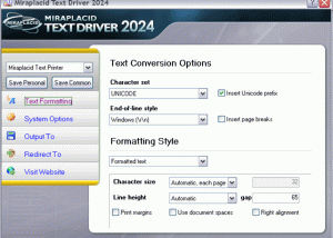 software - Miraplacid Text Driver SDK TE 7.1 screenshot