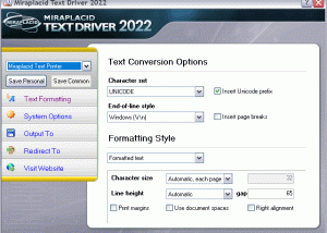 Miraplacid Text Driver SDK screenshot