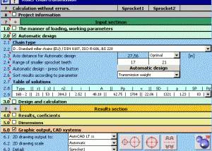 software - MITCalc Roller Chains Calculation 1.21 screenshot