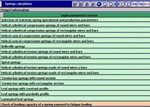 MITCalc Springs 15 types screenshot