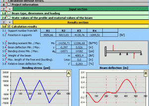 MITCalc Straight beams calculation screenshot