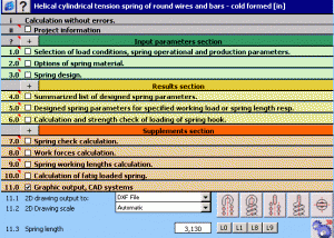 software - MITCalc Tension Springs 1.22 screenshot