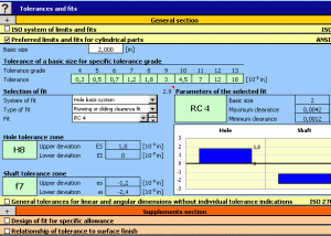 software - MITCalc Tolerances 1.20 screenshot