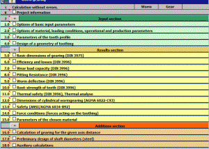 MITCalc Worm Gear Calculation screenshot