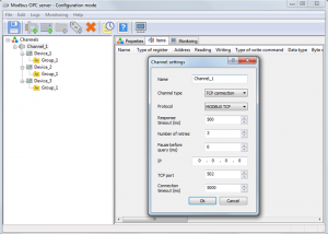 software - Modbus OPC server 2.3 screenshot